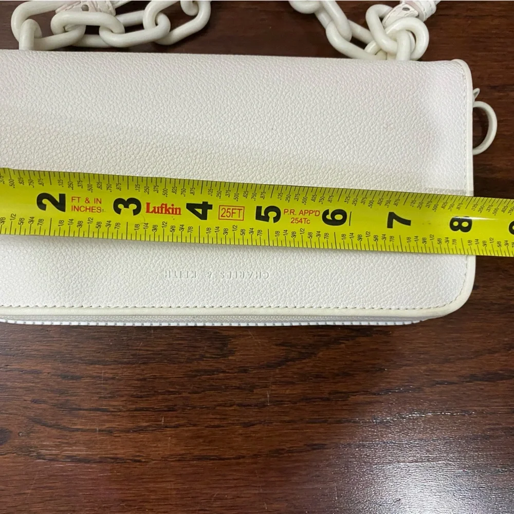 Charles & Keith White Crossbody Bag Sleek Everyday Purse Modern Minimalist - Picture 3 of 5